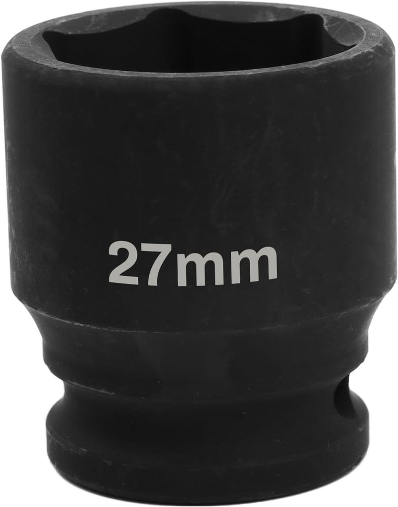 SUNKOO 1/2 Inch Drive 27mm Deep Impact Socket, CR-MO 6 Point Heavy Duty Metric Axle Nut Socket for Easy Removal of Axle and Wheel Hub Nuts - Image 1